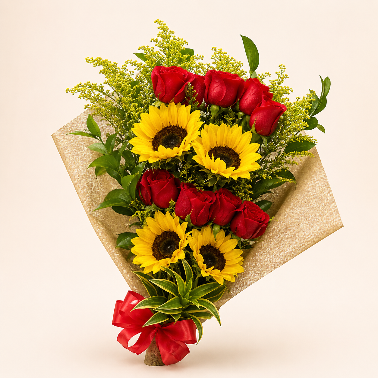 Ramo Premium de Rosas y Girasoles 🌹🌻