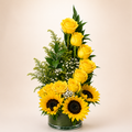 Cascada Premium de Rosas Amarillas y Girasoles 🌻💛